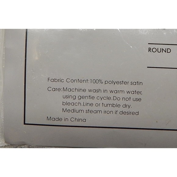 Holiday Christmas Ribbon Poinsettia White Tablecloth Cut Cloth Gold Thread NOS - Picture 7 of 8